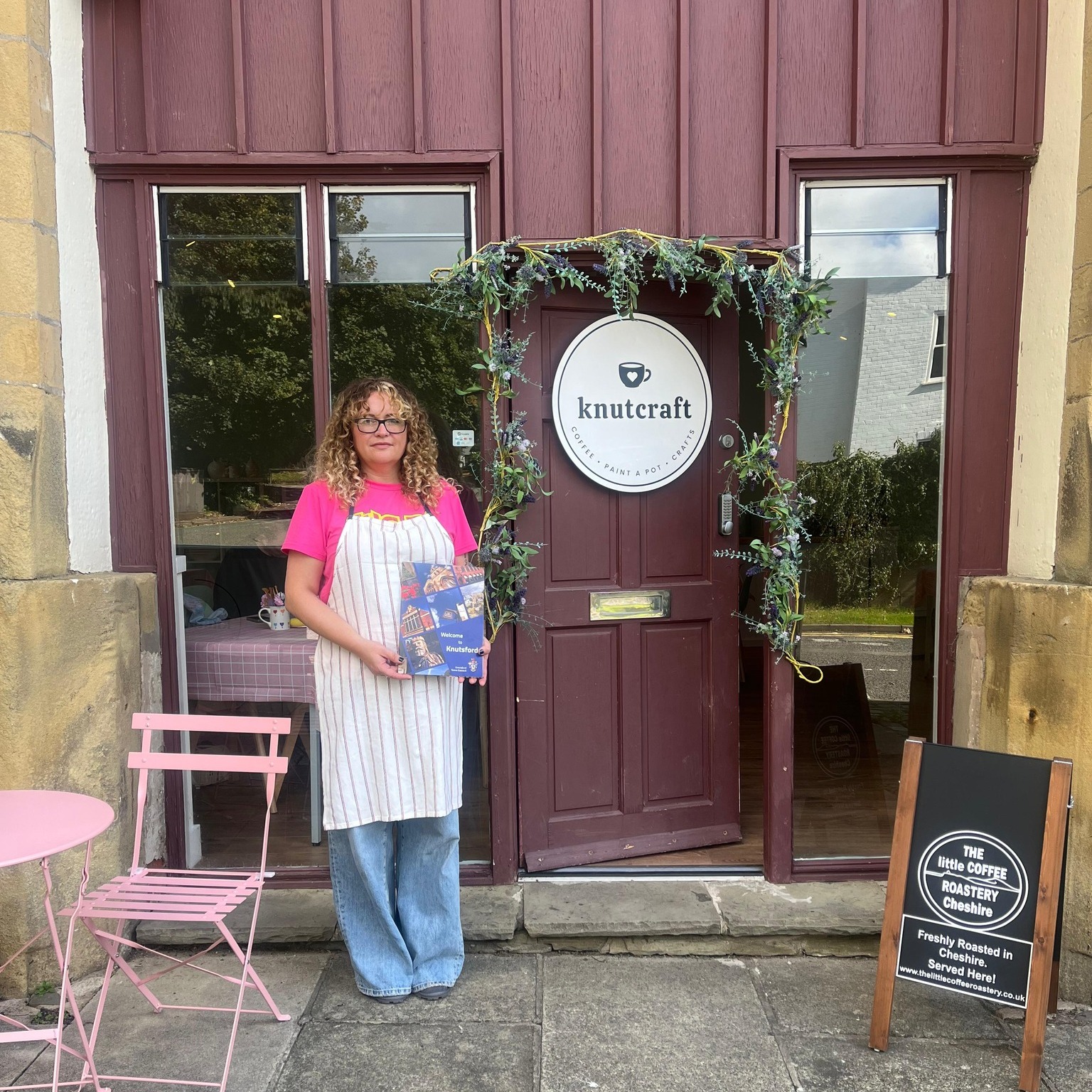 Helen of Knutcraft stood outside the Ruskin Rooms