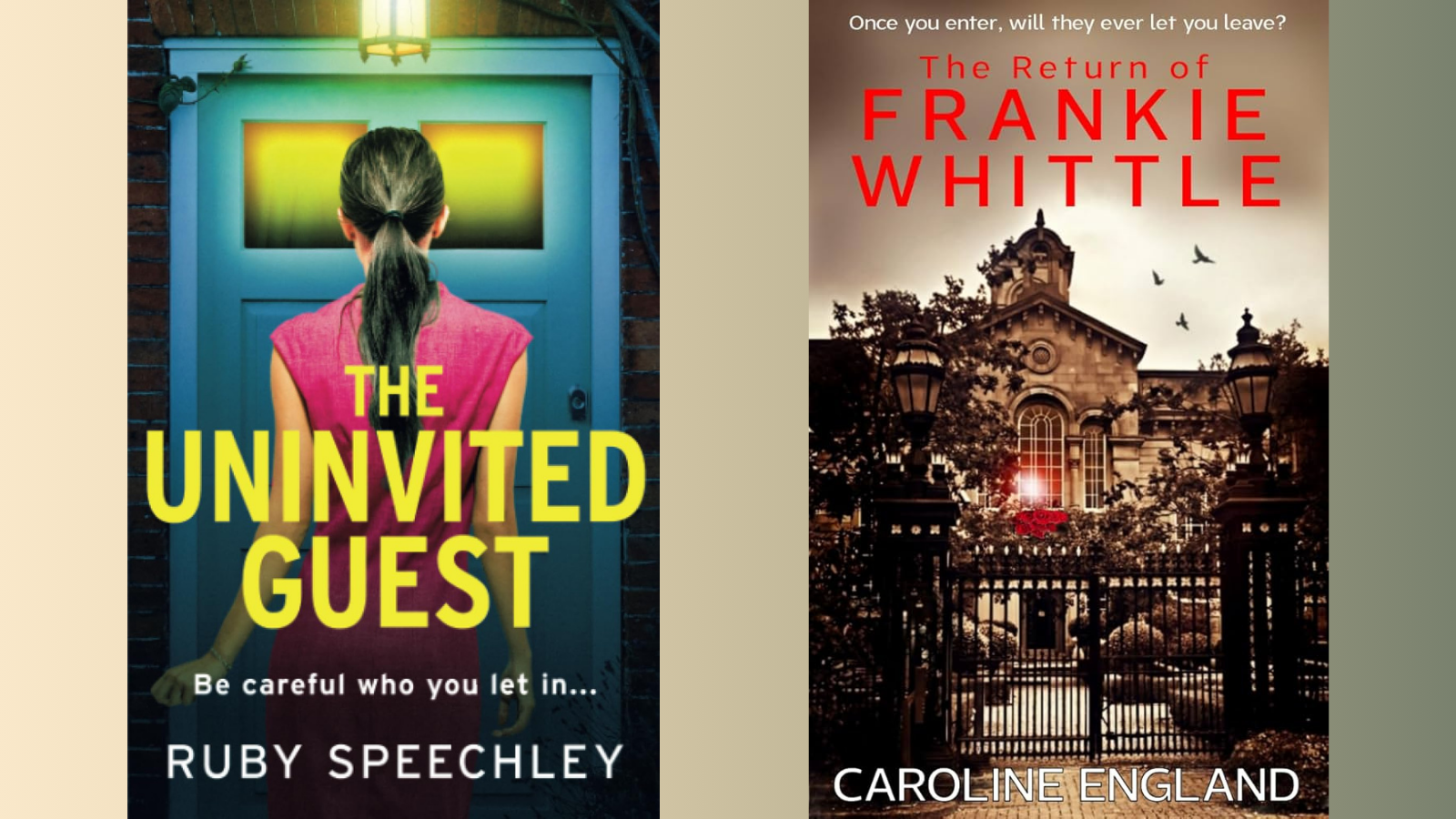 'The Uninvited Guest' and 'The Return of Frankie Whittle' Book Covers